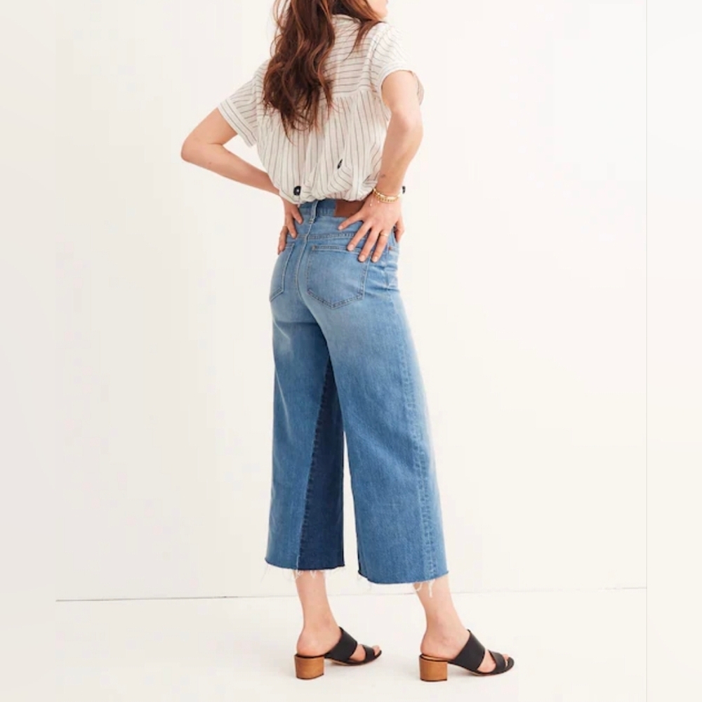 Madewell Jeans Wide-Leg Crop Gusset Edition Size 27 - Picture 3 of 16